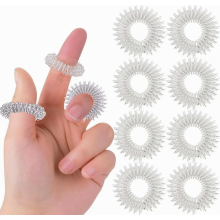 8-Piece Acupressure Finger Massage Ring Set, Anti-Stress Sensory Finger Massager Rings for Stress Relief and Improved Circulation