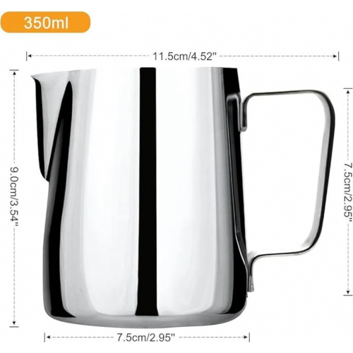 350ml Ανοξείδωτο χειρός αφροποιητής γάλακτος, κρέμα καφέ, κανάτα α 1