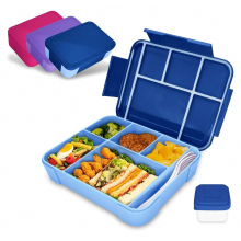 Kinderlunchbox met vakjes, bentobox voor kinderen, lekvrije lunchbox voor kinderen, lunchbox voor meisjes en jongens, snackbox, perfect voor school en