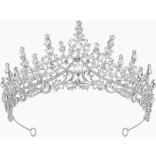 Zilveren kroon, tiara gemaakt van heldere diamanten kristallen, elegante prinsessentiara voor vrouwen, geschikt voor bruiloft, verjaardag, gala, Kerst