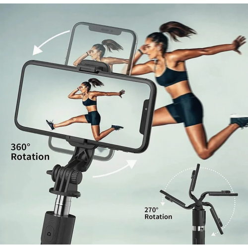 Τρίποδο Selfie Stick, περιστροφή 360 Selfie Stick 3 σε 1 με τηλεχειριστήρι 2