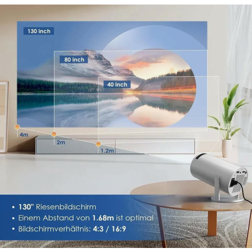 Προβολέας, 4K WiFi6 και BT 5.0 με ενσωματωμένο Android OS 11.0, προεγκατεστη 1