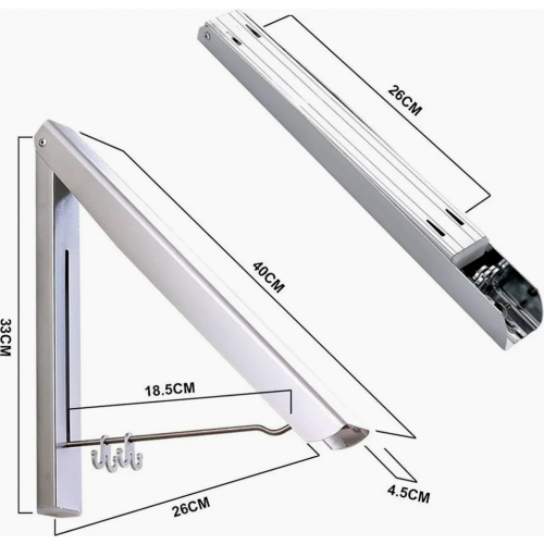 Foldable Wall Hooks for Outdoor Use, Corner Balcony Drying Rack Hook, Space Saving Laundry Hanger, Wall Mounted Clothes Hook, Garment Rack 1
