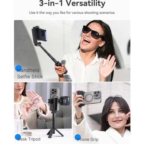 Βάση τρίποδου τηλεφώνου JJ02, λαβή τηλεφώνου selfie stick Bluetooth 3 σε 1 1