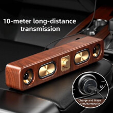 Altoparlante Bluetooth con USB, AUX e TF, suono stereo ad alta definizione, stile retrò, batteria da 2400 mAh, finitura in le