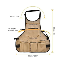 Schweißerschürze mit Taschen, verstellbarem Kreuzgurt, Schnallenverschluss, Unisex-Arbeitsschürze für Haus, Garten und Heimwe