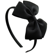 Serre-tête noir avec grand nœud en ruban gros-grain, accessoire cheveux élégant et confortable