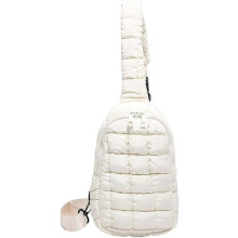 Petit sac bandoulière matelassé pour femme, sac banane mode, sac poitrine léger pour voyage, blanc et noir