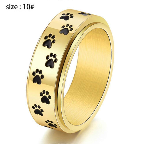 Stainless steel spinner dog claw style wedding ring 1