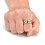 Stainless steel spinner dog claw style wedding ring 3