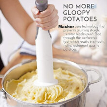 3 in 1 Electric Hand Blender for Hummus, Guacamole and Purees, Multifunctional Immersion Blender for Cooked Foods