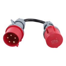 5-pinowy czerwony adapter CEE 32A męski na 16A żeński przedłużacz ładowarki EV złącze 400 V