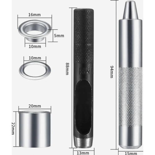Σετ 100 τεμαχίων με πένσα με μεταλλικό κρίκο 10 mm, εργαλείο για ύφ 1