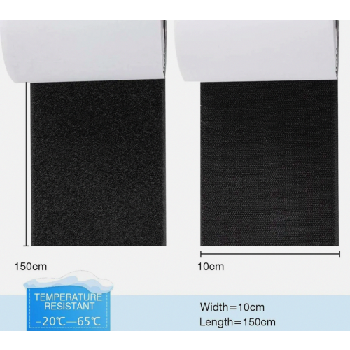 Chiusura a strappo autoadesiva industriale, extra resistente, larga 10 cm, lunga 1,5 metri, nera. 1