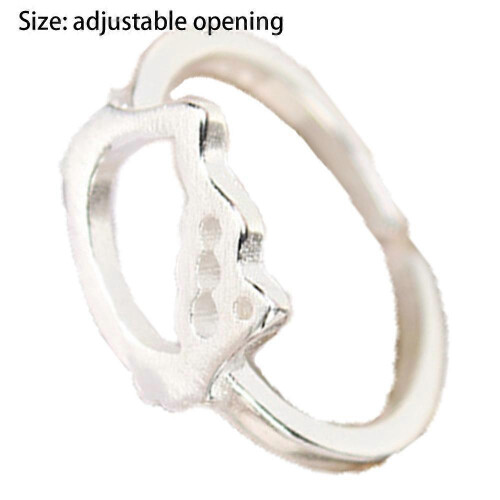 S925 sterling silver cat ear opening tail ring claws surround each other 1