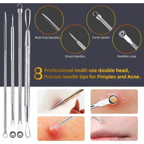 Σετ αφαίρεσης μαύρων στιγμάτων Comedone Extractor - 10 τεμάχια αφαίρεση 2