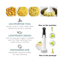 3 in 1 Electric Hand Blender for Hummus, Guacamole and Purees, Multifunctional Immersion Blender for Cooked Foods