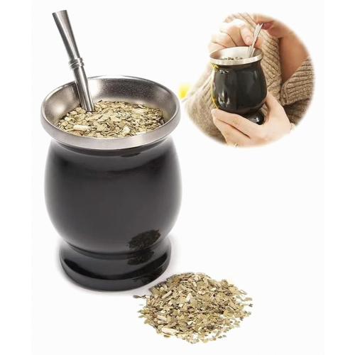 Σετ φλιτζανιών τσαγιού Yerba Mate από ανοξείδωτο ατσάλι, διπλού τ 2