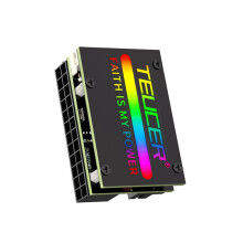 TEUCER ATX 24Pin 90 RGB Adapter, 24Pin Female to Male 90 Degree Motherboard Power Adapter 18 Light Modes for Desktops PC Supply