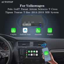 AUTOTOP Kabelloses CarPlay und Android Auto für VW Golf 7, Polo, Passat, Arteon, Scirocco, T-Cross, Tiguan, Touran, T-Roc MIB
