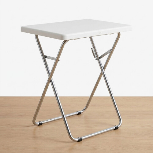 Folding TV Tray Table MDF Top Dinner Snack Side Table Living Room 66cm 1