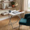 Folding TV Tray Table MDF Top Dinner Snack Side Table Living Room 66cm 3