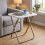 Folding TV Tray Table MDF Top Dinner Snack Side Table Living Room 66cm 6