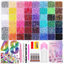 48 Colors Bedazzling Kit 3mm Resin Jelly Rhinestones for Nails Art Crafting Book Makeup DIY Crafts
