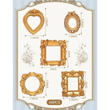 40PCS Vintage Resin Photo Picture Frames for DIY Jewelry Display, Photography Mobile Phone Photo and Decor Hanging