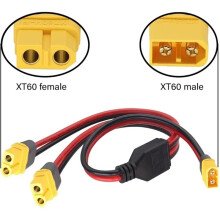 XT60 Y-Splitterkabel 14AWG 2 Buchsen auf 1 Stecker XT60 Parallelkabel für Solarmodul-Kraftwerksbatterie-Ladekabel