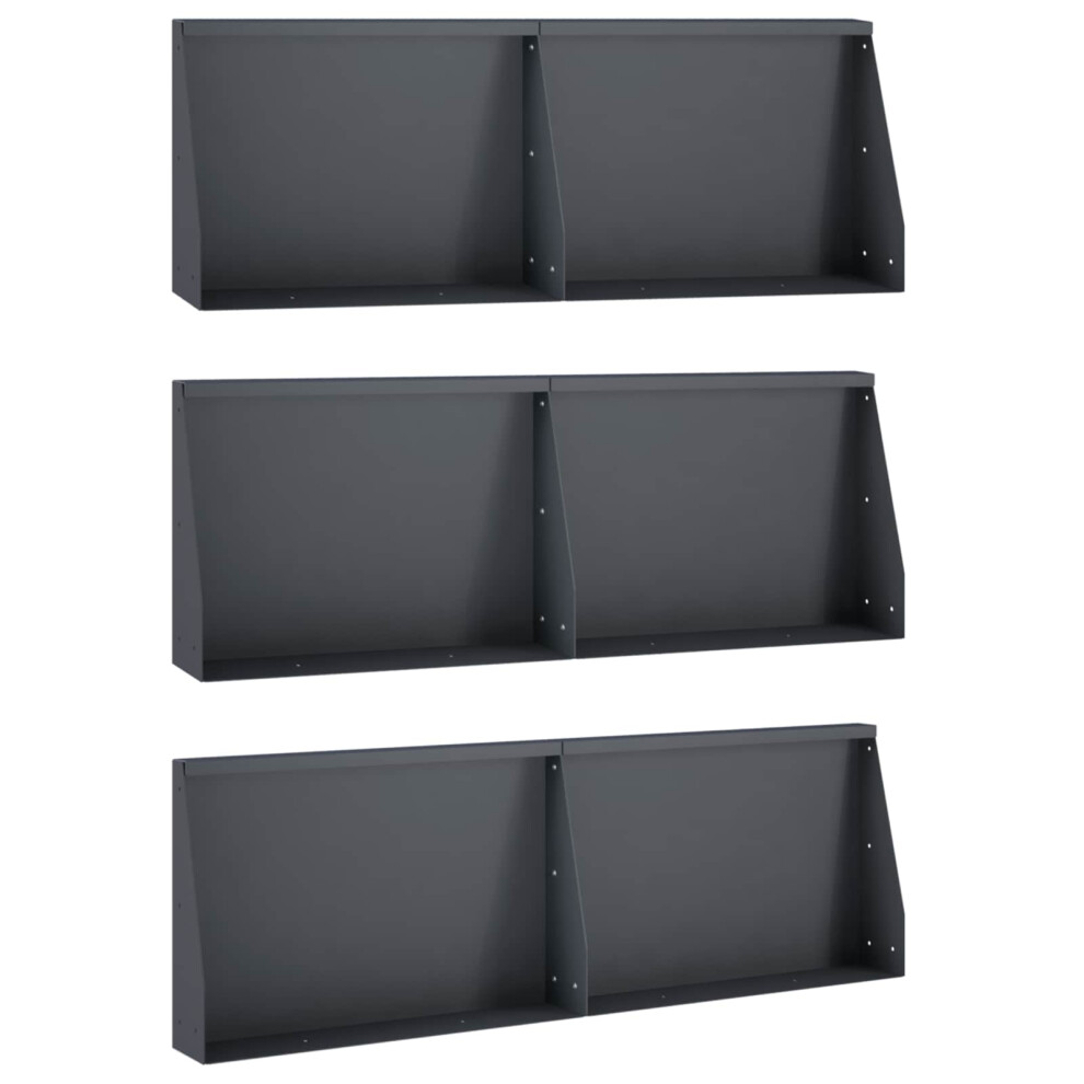 Vidaxl Anthrazit Stützmauer 6 Stk. 60 X 12 X 40 Cm Stahl - Image 3