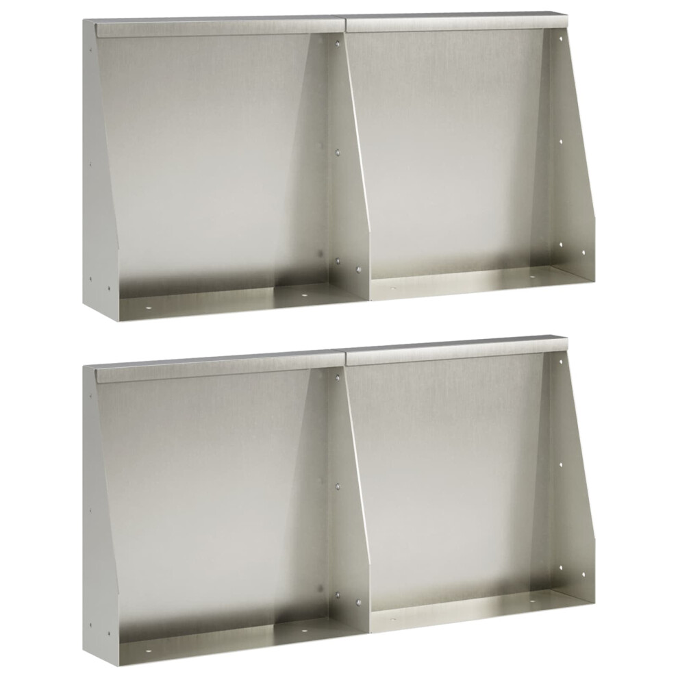 Vidaxl Versilbert Stützmauer 4 Stk. 40 X 12 X 30 Cm Edelstahl Silber - Image 3