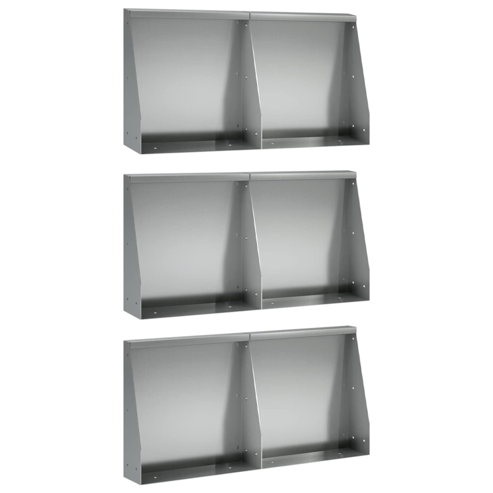 Vidaxl Grau Stützmauer 6 Stk. 40 X 12 X 50 Cm Verzinkter Stahl Silber - Image 3