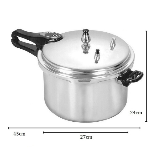 7 LITRE PRESSURE COOKER ALUMINIUM 7L KITCHEN CATERING HOME WITH SPARE GASKET 2