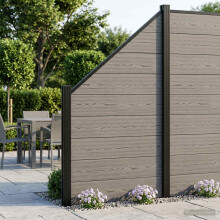vidaXL zaunset 619 x 186 cm WPC und Aluminium Grau