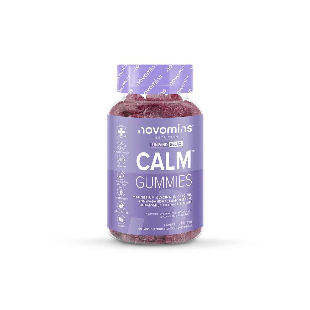 Novomins Calm Magnesium Glycinate Passionfruit Flavoured 60 Gummies - Image 2