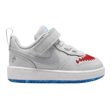 (5 UK Child, Platinum/Red) Nike Baby Court Borough Shark Trainers