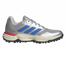 (7 UK, Metallic Silver) Adidas Mens 3 Stripes Hockey Shoes