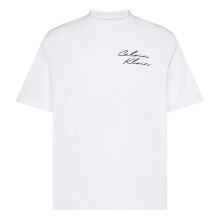 (M, Bright White) Calvin Klein Mens Script Relaxed Fit T-Shirt