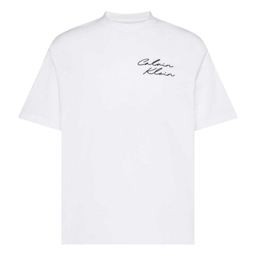 Calvin Klein (L, Bright White) Calvin Klein Mens Script Relaxed Fit T-Shirt