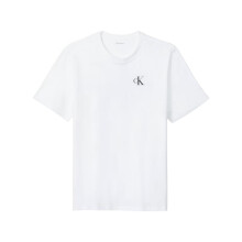 (L, Bright White) Calvin Klein Mens Mono Back Print Regular T-Shirt
