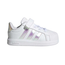 (6 UK Child, White/Iridescent) Adidas Childrens/Kids Grand Court Iridescent Trainers