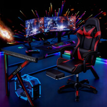 Gaming Chair Swivel Recliner Racing Office PC Video Game Chair with Footrest NEW