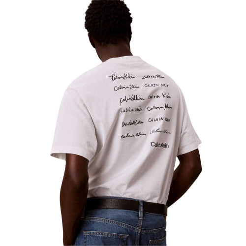 Calvin Klein (M, Bright White) Calvin Klein Mens Script Relaxed Fit T-Shirt 1