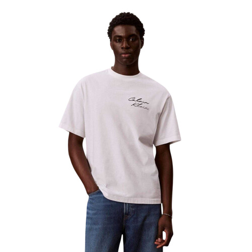 Calvin Klein (M, Bright White) Calvin Klein Mens Script Relaxed Fit T-Shirt 2