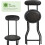 FOLDING BAR STOOL HIGH BACK BLACK PADDED BREAKFAST BAR STOOL ROUND FOLDABLE NEW 6