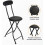 FOLDING BAR STOOL HIGH BACK BLACK PADDED BREAKFAST BAR STOOL ROUND FOLDABLE NEW 7