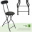 FOLDING BAR STOOL HIGH BACK BLACK PADDED BREAKFAST BAR STOOL ROUND FOLDABLE NEW 4