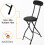 FOLDING BAR STOOL HIGH BACK BLACK PADDED BREAKFAST BAR STOOL ROUND FOLDABLE NEW 8