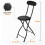 FOLDING BAR STOOL HIGH BACK BLACK PADDED BREAKFAST BAR STOOL ROUND FOLDABLE NEW 11